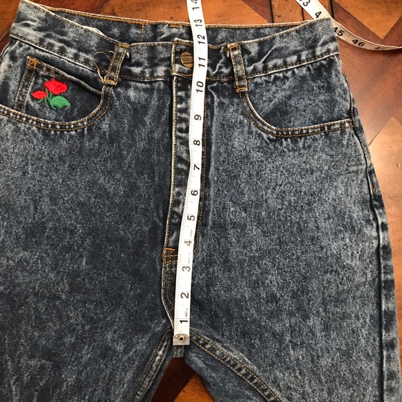 Vestiti Amancio Sportivi High Waisted Acid Wash Jeans with ankle Zip - Picture 9 of 12